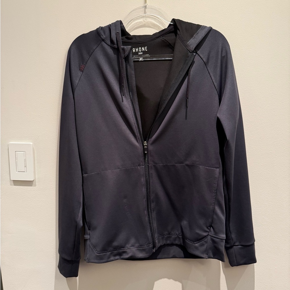 RHONE Men's Black Full-Zip Hooded Jacket